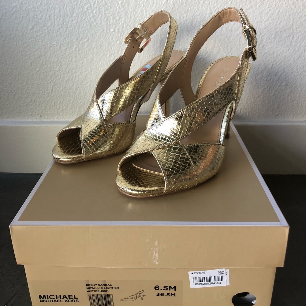 Women’s Gold Strap Heels